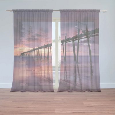 Sablio Záclony Oceán: 2ks 150x250cm – Hledejceny.cz