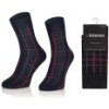 Intenso elegantní pánské vysoké ponožky Vzor 16 Mřížky červeno černé