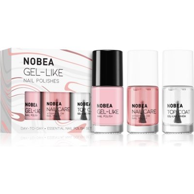 NOBEA Day-to-Day Vitamin glow lak na nehty 6 ml + Base shade #01 lak na nehty 6 ml + Top coat vrchní ochranný lak na nehty s leskem 6 ml – Zboží Mobilmania