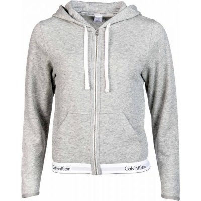 Calvin Klein TOP hoodie FULL ZIP dámská mikina šedá Bílá Černá – Hledejceny.cz