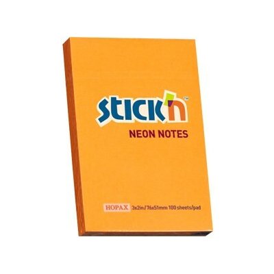 Samolepicí blok na poznámky STICKN 76 × 51 mm, neonově oranžový, 100 listů, 21160 – Hledejceny.cz