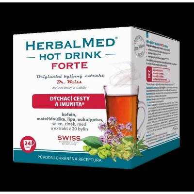 HERBALMED HotDrink Forte Dr.Weiss s kofein.24sáčků