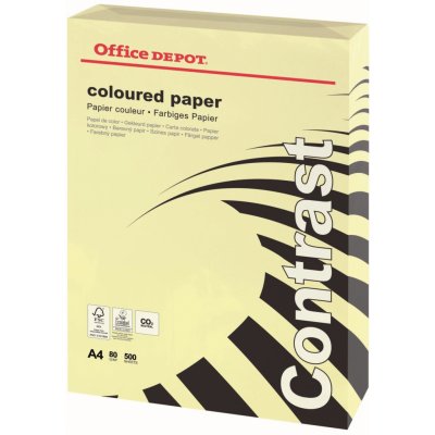 Barevný papír Office Depot Contrast A4 pastelově žlutá 80 g 500 listů