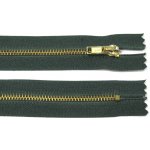 WICO Kovový zip no.3 nerozepínací 14cm tmavě zelený (zlaté zoubky) – Hledejceny.cz