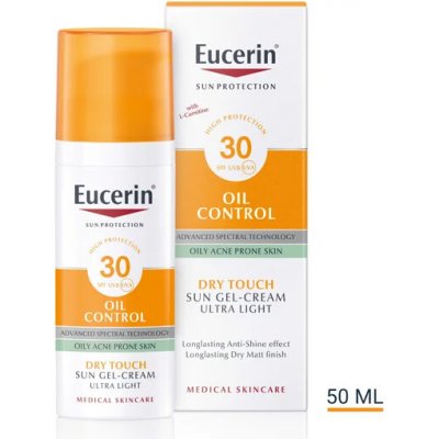 EUCERIN SUN ochranný krémový gel na opalování na obličej Oil Control SPF30 – Hledejceny.cz