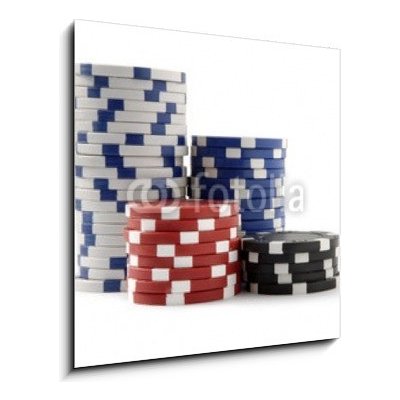 Obraz 1D - 50 x 50 cm - Casino Chips, Poker Chips Kasinové čipy, pokerové žetony