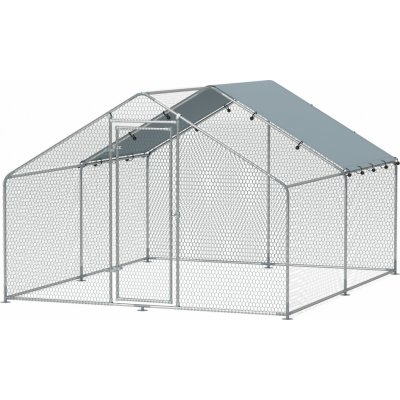 PawHut Ohrádka pro kuřata 3 x 3,4 x 1,9 m stříbrná – Zbozi.Blesk.cz