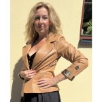 Lyra Leather dámské hnědé kožené sako Anna – Zboží Dáma