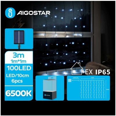 Aigostar B.V. Aigostar LED Solární vánoční řetěz 100xLED 8 funkcí 4x1m IP65 studená bílá AI0433 – Hledejceny.cz