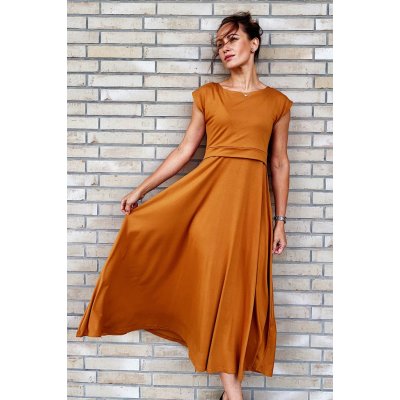 Krásná mamka Kojicí šaty Midi viskózový úplet bronze – Zboží Dáma