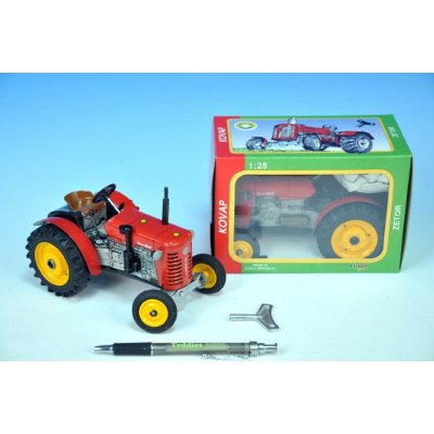 Kovap Traktor Zetor 25A červený na klíček kov 15cm v krabičce 1:25 – Zboží Mobilmania