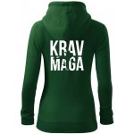 Nápis Krav Maga dámská mikina trendy zipper s kapucí Lahvově zelená – Zboží Dáma