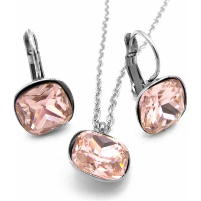 Steel Jewelry růžový set náhrdelník a náušnice z chirurgické oceli SET220131 – Sleviste.cz