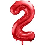 PartyDeco Fóliové číslo 2 červené 86 cm – Zboží Dáma