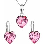 Pavona sada s krystaly Swarovski náušnice řetízek a přívěšek růžové srdce 39141.3 – Hledejceny.cz