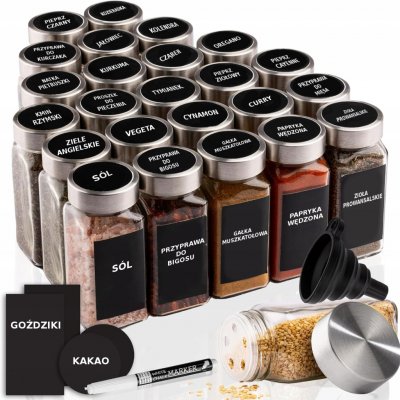 Koanni Zavařovací Sklenice na Koření Skleněná Sada + Trychtýř + Fix + sklo 24ks x 120ml – Hledejceny.cz