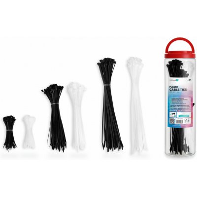 CONNECT IT ZipTie Stahovací pásky na kabely 600ks ČERNÁ/BÍLA (CFF-1011-BW) – Zboží Mobilmania