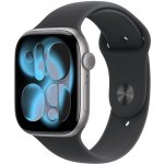 Apple Watch Series 11 (46mm) Vesmírně šedý hliník s černým sportovním řemínkem M/L MEV44MP/A – Zboží Živě