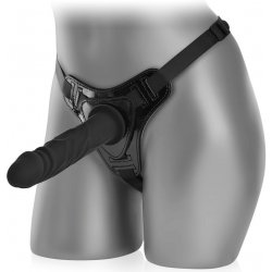 XSARA Elegantní strap on s tvrdým silikonovým penisem penetrace vagíny i anusu