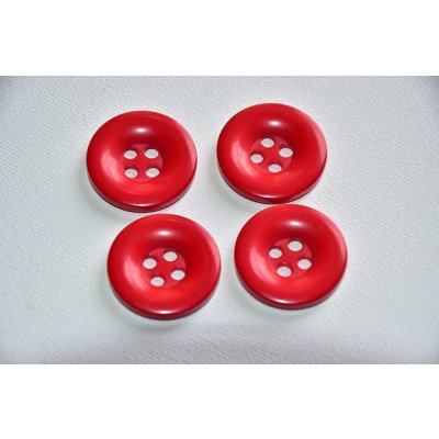 Knoflík čtyřdírkový 25mm červená – Zboží Mobilmania