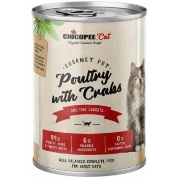 Chicopee Cat Gourmet Pot Poultry with Crabs 195 g