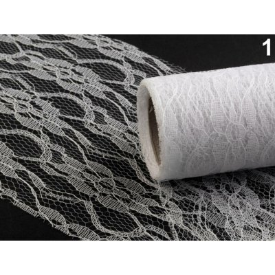 Dekorační krajka / stuha šíře 15 cm bílá 01 – Zboží Dáma