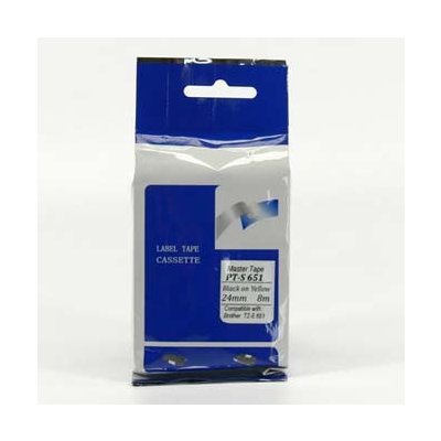 Master tape kompatibilní páska do tiskárny štítků, pro Brother, PT-S651, černý tisk/žlutý podklad, nelaminovaná, 8m, 24m – Zboží Živě