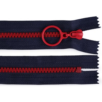 Kostěný zip barevný No 5 délka 15 cm s ozdobným jezdcem Varianta: 10 (330) modrá tmavá červená, Balení: 1 ks – Hledejceny.cz