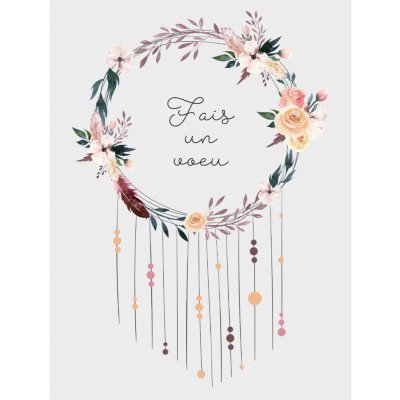 Atmosphera Nálepka do dětského pokoje lapač snů Fais un voeu 30 x 40 cm – Sleviste.cz