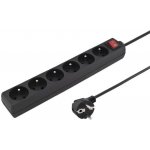PremiumCord ppa6k-03bk 3m 6 zásuvek vypínač černý – Zboží Živě