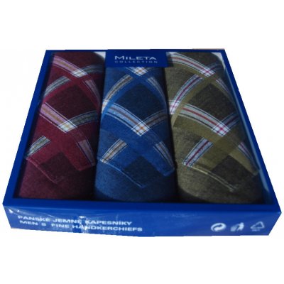 Mileta Pánské dárkové klasické kapesníky 3ks – Zboží Dáma