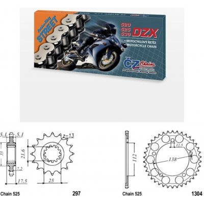 ČZ Řetězová sada Honda CBF 500 04-08 | Zboží Auto