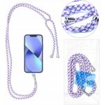 Šňůrka na telefon s nastavitelnou délkou(délka 165 cm ,max 82,5 cm ve smyčce) Bílo-fialová – Hledejceny.cz
