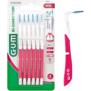 GUM Bi-Direction Fine mezizubní kartáčky 1,2 mm 6 ks