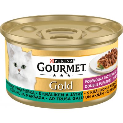 Gourmet Gold grilované a dušené kousky masa s králíkem a játry 12 x 85 g – Zbozi.Blesk.cz