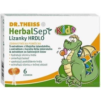 Naturprodukt Dr.Theiss HerbalSept Kids HRDLO Lízátka 6 ks