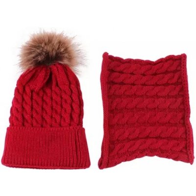 dětská čepice a nákrčník červená – Zboží Dáma