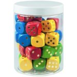 Detoa Hrací kostky barevné dřevo 25mm 34 ks v plastové dóze 10x14cm 12m+ – Zboží Živě