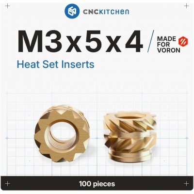 1ks Závitová vložka VORON M3x5x4 CNCKitchen