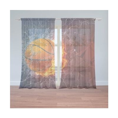 Sablio Záclony Basketbalový míč: 2ks 150x250cm – Hledejceny.cz