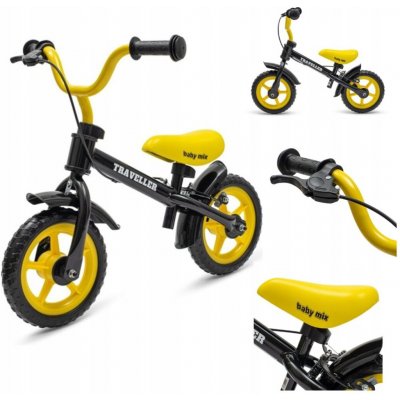 Baby Mix Traveller s brzdou černé – Zboží Mobilmania