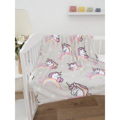 MKLuzkoviny.cz Dětská deka do postýlky mikroplyš Exclusive Jednorožec – Sleviste.cz