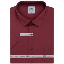 AMJ Comfort fit košile s krátkým rukávem vínová