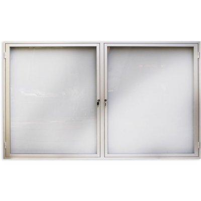 Expoint závěsná vitrína s úzkým profilem, dělená dvoukřídlová 2 x B1, 1660 x 1130 x 69 mm – Zboží Živě