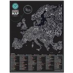 Nástěnná stírací mapa Evropy Gourmet Edition Luckies – Zboží Dáma