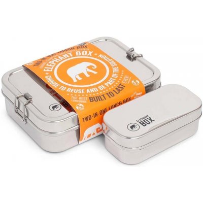 Elephant Box nerezový lunchbox Duo 1l