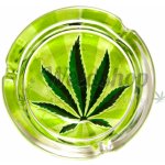 WeedShop Malý skleněný popelník List konopí List zelený – Zboží Dáma