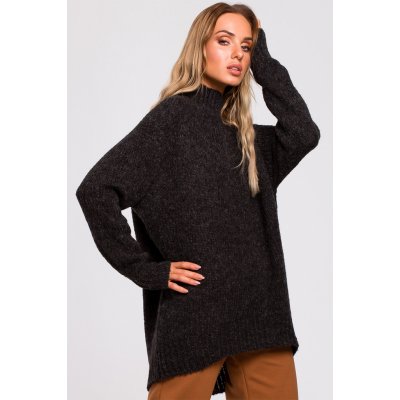 M468 High low pullover sweater graphite – Zboží Mobilmania