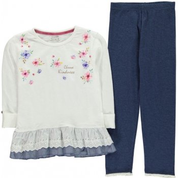 Crafted Top and Leggings Set Child Girls White/Denim