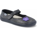 Beda barefoot baleríny Dark Violette černé třpytivé – Zboží Dáma